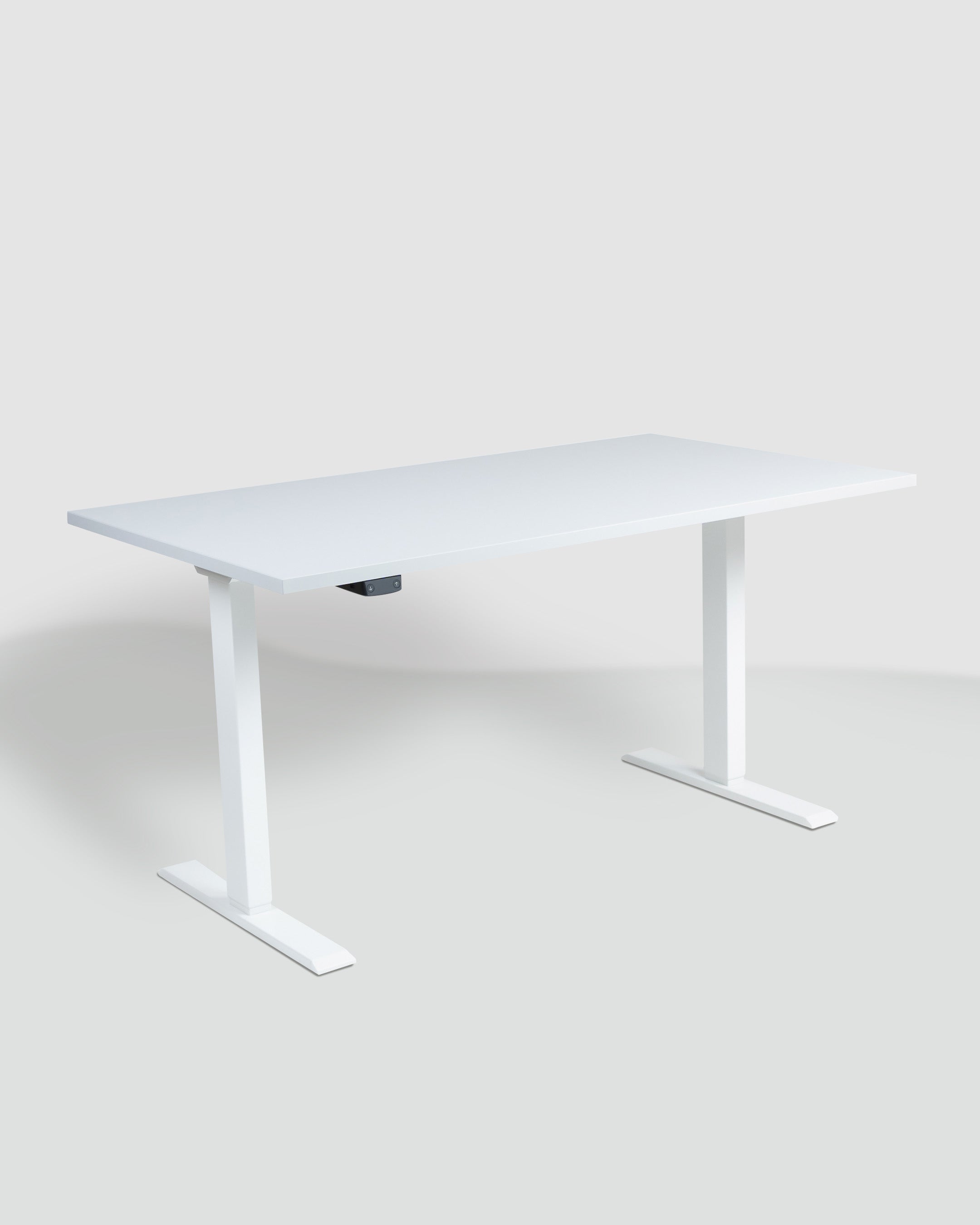 Hvidt og lysgrå hæve sænkebord